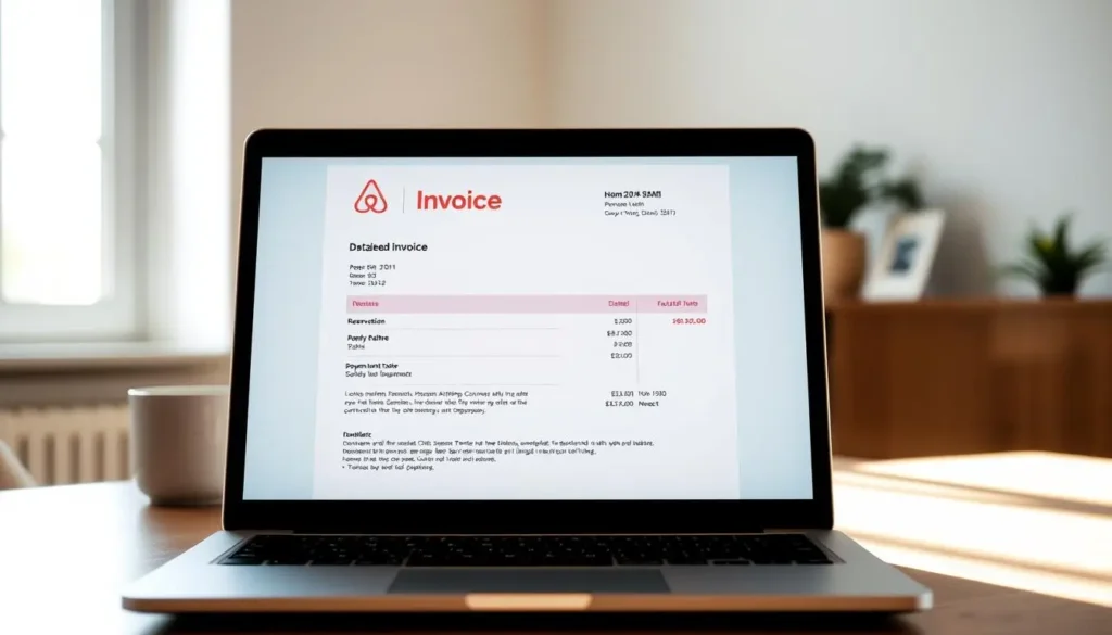 Comment avoir une facture Airbnb : illustration montrant un utilisateur récupérant sa facture sur la plateforme Airbnb.