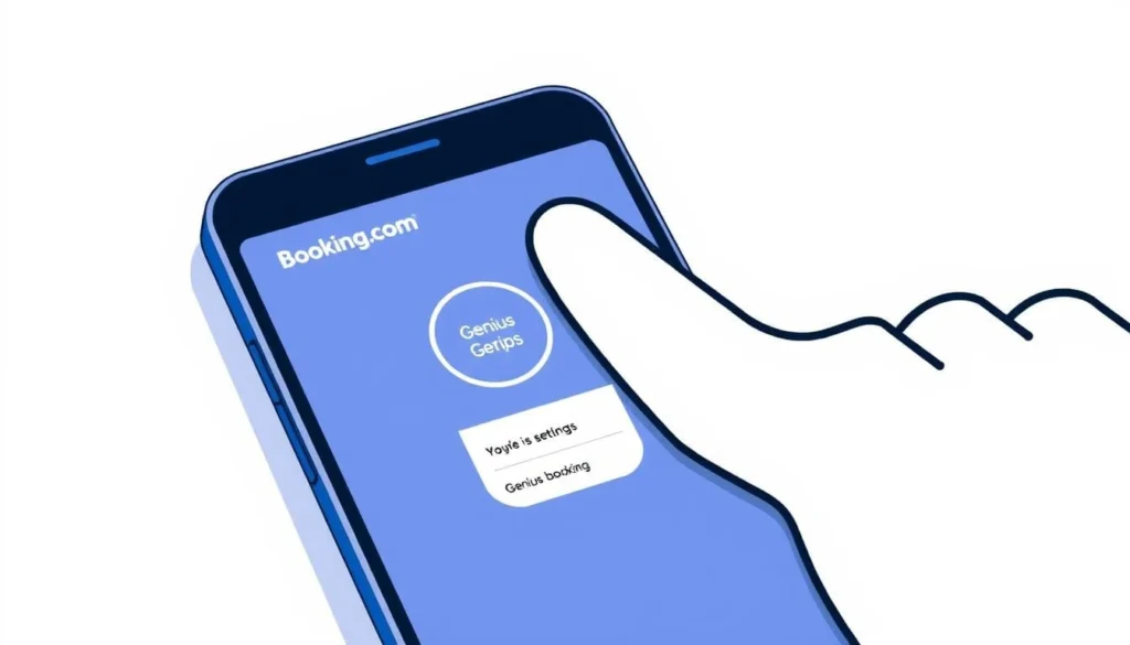 Interface utilisateur avec informations sur comment devenir client genius booking
