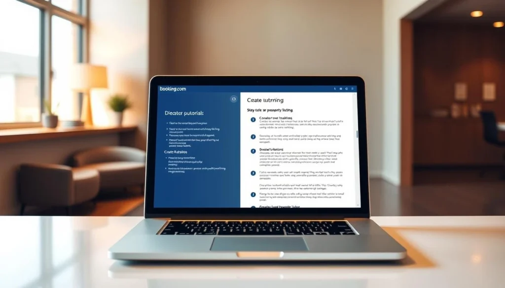 Interface montrant comment mettre une annonce sur booking facilement.