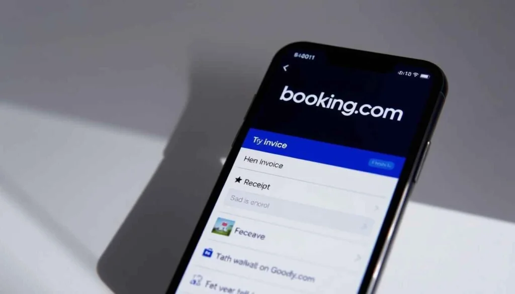 Comment recuperer une facture sur booking : interface utilisateur montrant la facture à télécharger