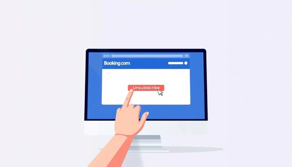 Processus de désinscription avec explications sur comment se désinscrire de booking