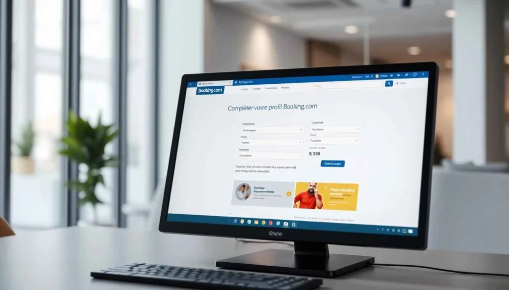 Formulaire montrant comment s'inscrire sur Booking.com étape par étape