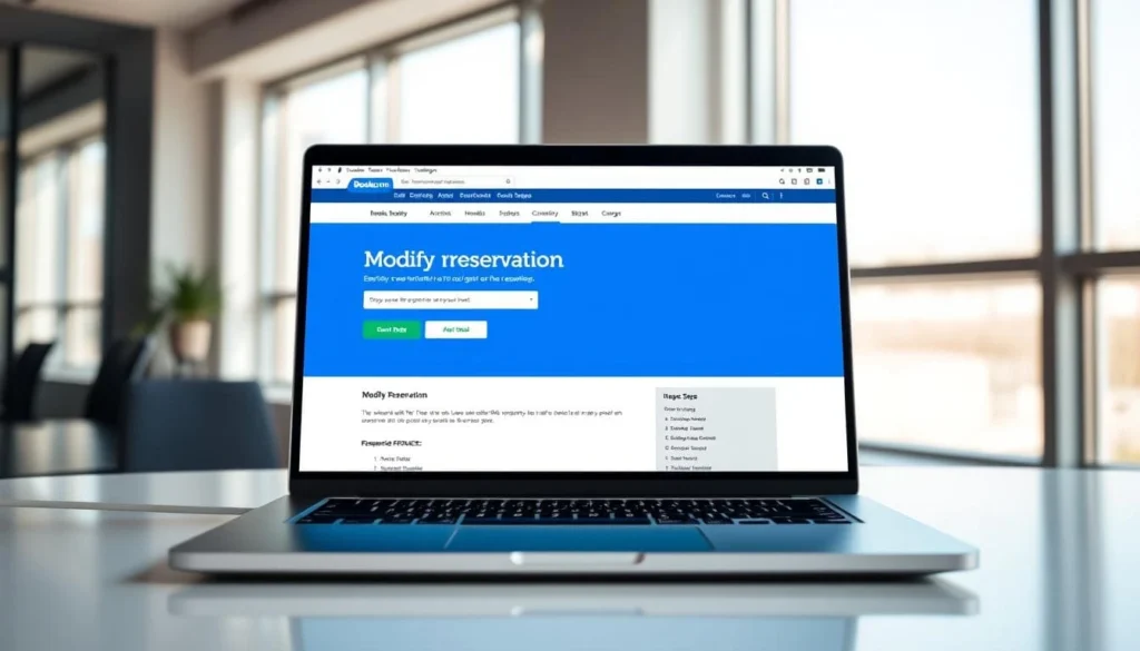 Tutoriel étape par étape expliquant comment modifier une réservation sur Booking com